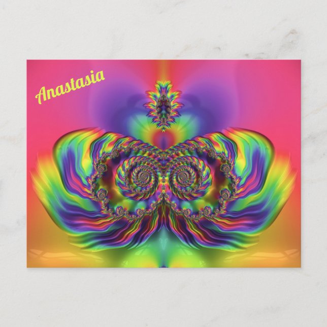Postal ANASTASIA ~ Patrón de diseño 3D ~ Múltiples colore (Anverso)