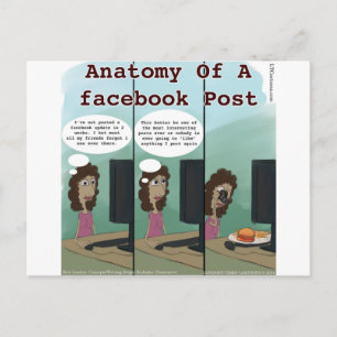 Postal Anatomía de una publicación divertida en Facebook