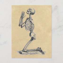 Postal Anatomía del esqueleto rezando de los huesos