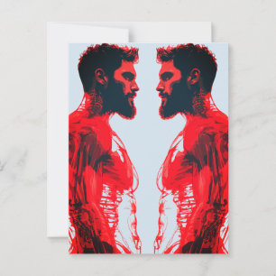 Postal Anatomía Roja – Estudio Abstracto del Músculo Huma