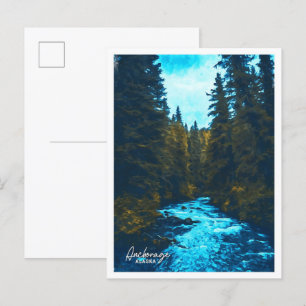 Postal Anchorage Aceite Paint City Paisaje