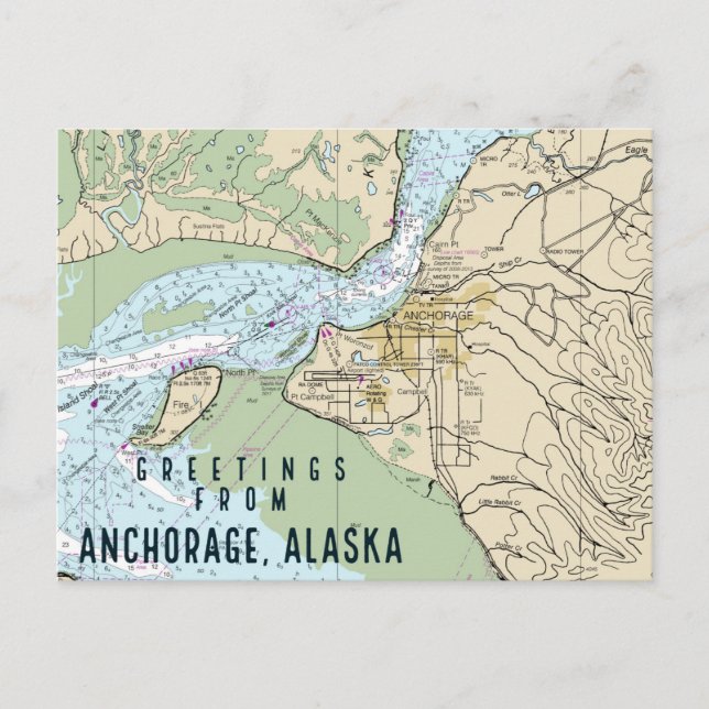 Postal Anchorage Alaska Nautical Chart (Anverso)