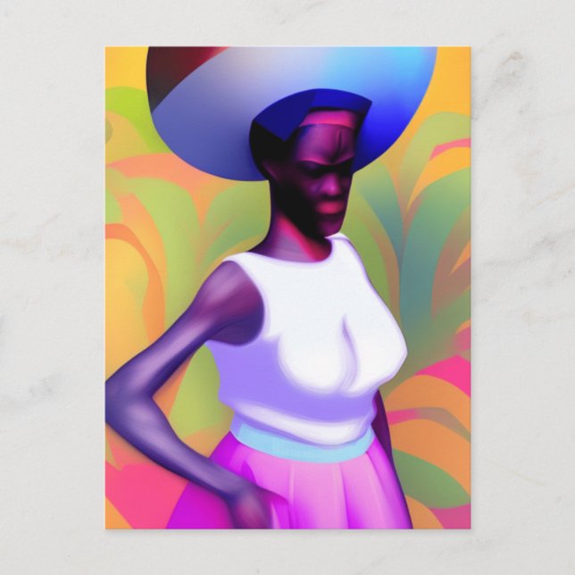 Postal Anciana africana llevando una bolsa en la cabeza (Anverso)