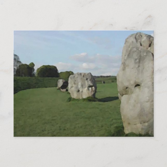 Postal Anciano Círculo de Piedra. Avebury, Wiltshire, Ing (Anverso)