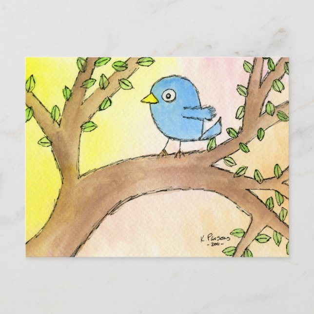 Postal Anciano en un árbol (Anverso)