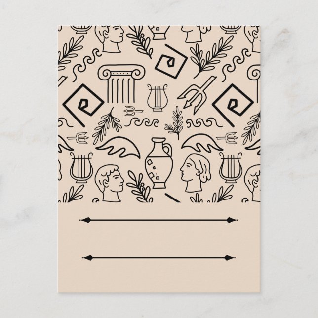 Postal Ancient Greece Line Art Pattern (Anverso)