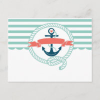 Ancla, azul, rojo, marinero retro náutico