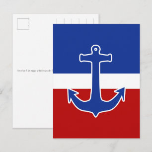 Postal Ancla azul + tu fondo e ideas