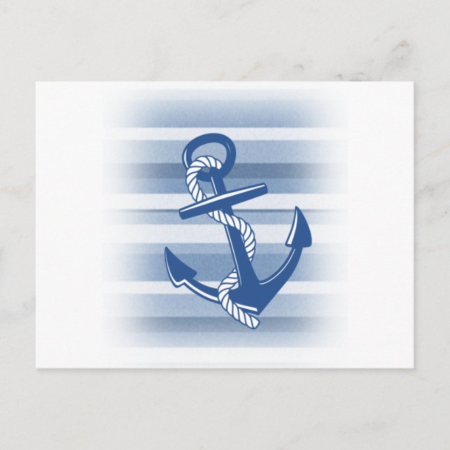 Postal Ancla con cuerda en tonos azules (Anverso)