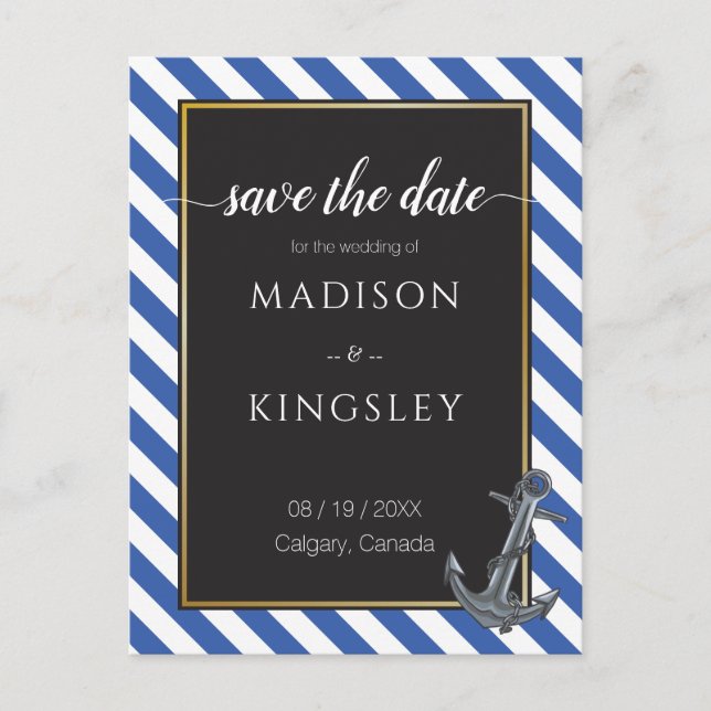 Postal Ancla de barco náutico boda fabulosa vela (Anverso)