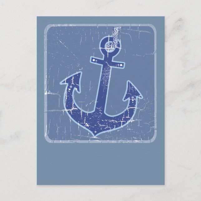 Postal ancla marinera azul (Anverso)