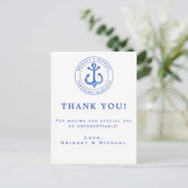 Postal Ancla Náutica Azul | Agradecimiento de Boda