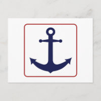 Ancla nautica - Blanco rojo y azul