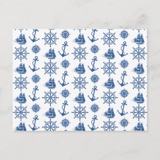 Postal Ancla temática nautica azul y blanco