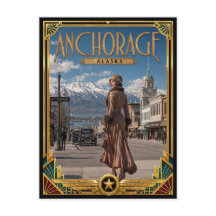 Anclaje Alaska Arte Deco Antiguo Edad de Oro