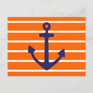 Postal Anclaje de la marina en franja Naranja