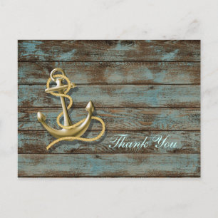Postal anclaje de playa de madera de muelle boda náutico 