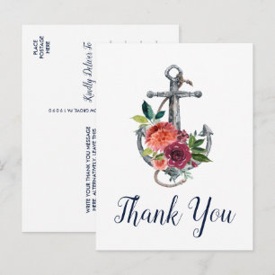 Postal Anclaje floral   Otoño Gracias