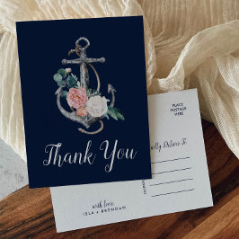 Postal Anclaje floral | Verano naval Gracias