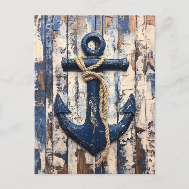 Postal Anclaje sobre tablas de madera rusa (Anverso)
