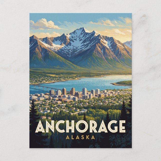 Postal Ancorage Alaska Viaje Turnagain Arm (Anverso)