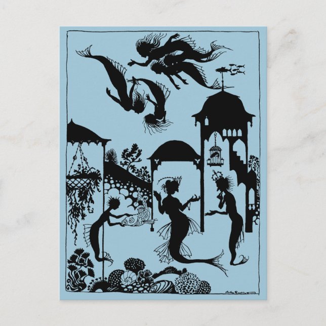 Postal Andersen: La silueta de la sirena (Anverso)