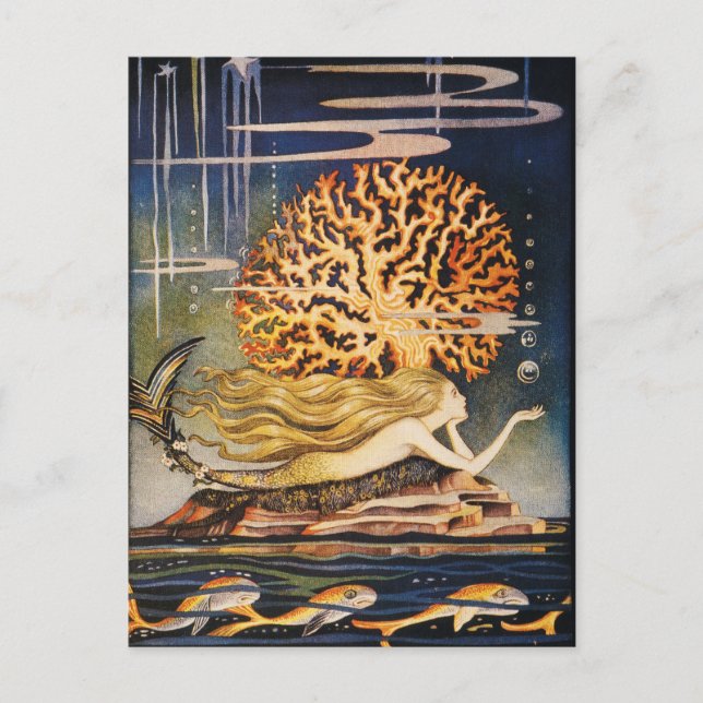Postal Andersen: Pequeño dibujo de sirena (Anverso)