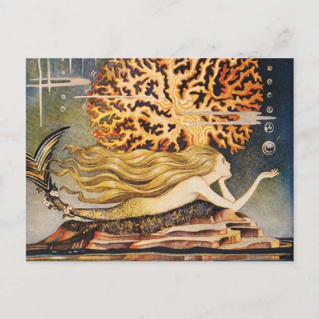 Postal Andersen: Pequeño dibujo de sirena (Anverso)
