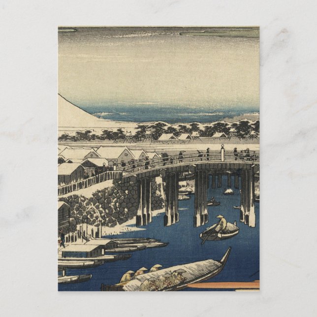 Postal Ando Hiroshige - Nihonbashi, Aclarado después de l (Anverso)