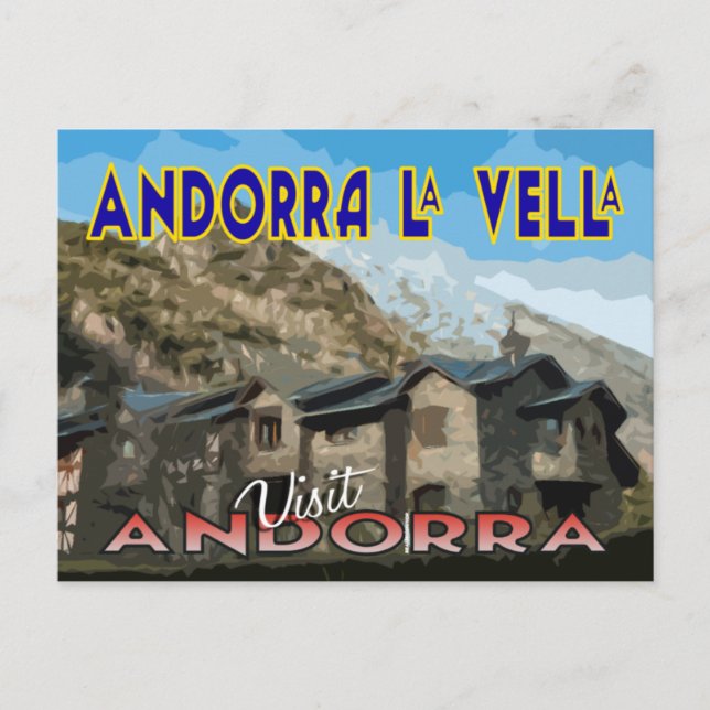 Postal Andorra La Vella, Visita Andorra (Anverso)
