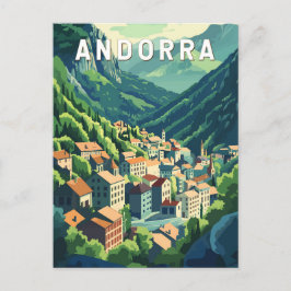 Postal Andorra Viaje Arte Vintage