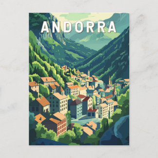 Postal Andorra Viaje Arte Vintage