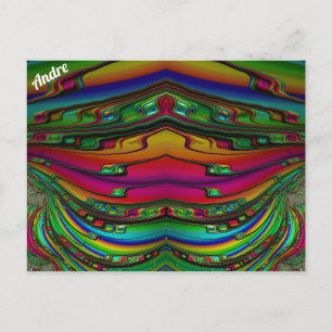 Postal ANDRE ~ 3D Modelo de diseño fractal ~ Multicolor