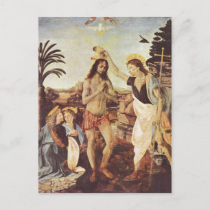 Postal Andrea del Verrocchio muere Taufe Christi um