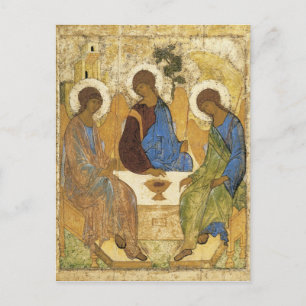 Postal Andrei Rublev Icónica Trinidad Angels Abraham Bibl