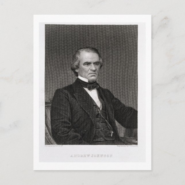 Postal Andrew Johnson, grabado de una fotografía de Thom (Anverso)