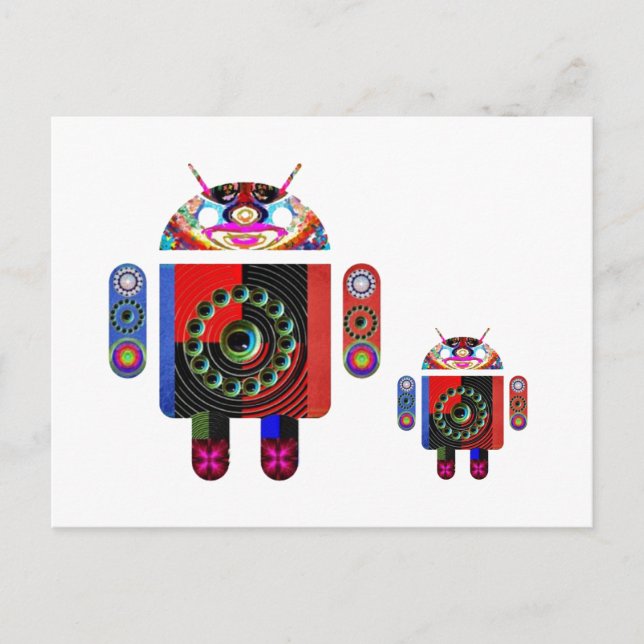 Postal Android Daddy and Baby - Art101 de Navin (Anverso)