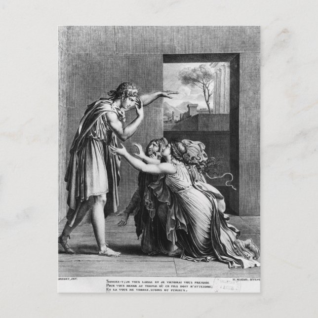 Postal Andromache a los pies de Pyrhus (Anverso)