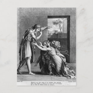 Postal Andromache a los pies de Pyrhus