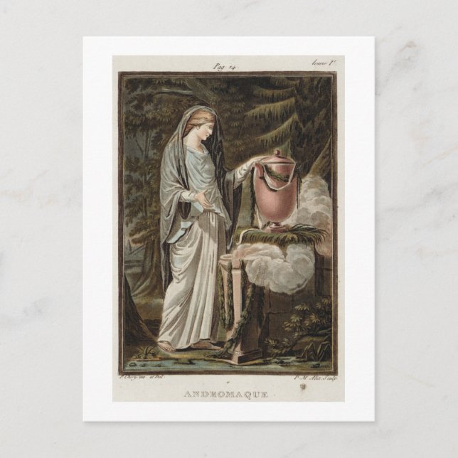 Postal Andromache, disfraz de "Andromache" de Jean Racin (Anverso)