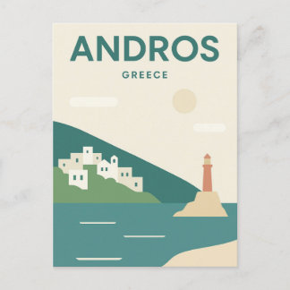 Postal Andros Grecia Minimalista