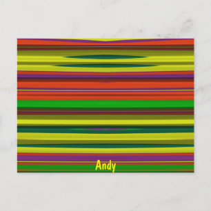 Postal ANDY ~ Patrón de diseño 3D ~ Navidades Colores~ Po