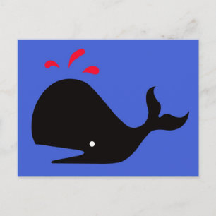 Postal Andy Whale Singletons_black, rojo en azul