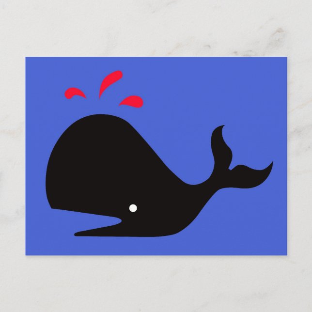 Postal Andy Whale Singletons_black, rojo en azul (Anverso)
