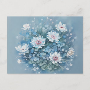 Postal Anémonas delicadas en acuarela suelta