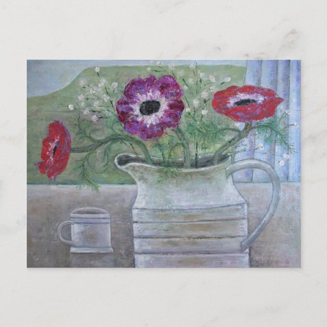 Postal Anémonas en jugo blanco 2013 (Anverso)