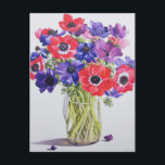 Postal Anémonas en una jarra de vidrio en 2007<br><div class="desc">Anemones en una jarra de vidrio 2007 (con c/c sobre el papel) Ryland Christopher / Colección privada / Imágenes de Bridgeman</div>