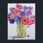 Postal Anémonas en una jarra de vidrio en 2007<br><div class="desc">Anemones en una jarra de vidrio 2007 (con c/c sobre el papel) Ryland Christopher / Colección privada / Imágenes de Bridgeman</div>