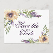 Anemone Garden Sage Green Cream Boho Save the Date