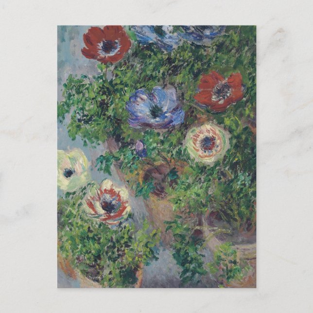 Postal Anemones en la olla, Claude Monet, 1885 (Anverso)
